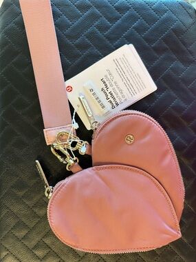lululemon athletica Rose Pink Heart Wristlet